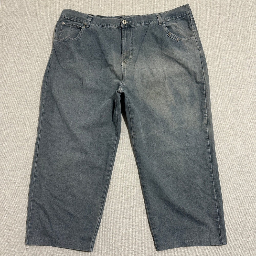Roadblock Baggy Jeans Faded Y2K Streetwear Wide Leg Denim Blue Mens Size 50x32